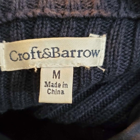 Croft & Barrow Turtleneck Quilted Sweater Jacket Size Medium - Picture 4 of 7